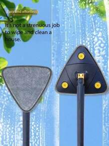 1pc Triangle Spin Mop With Hands-Free Wringing, Rotary Mop For Ceiling, Wall, Cabinet Cleaning, Multi-Function Heavy Duty Handle - Blue - View 12