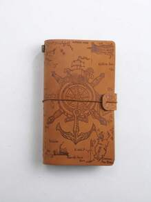 SHEIN Vintage A6 Refillable Notebook Soft Leather Pirate Style Travel Journal Book Retro Loose Leaf Diary Planner Stationery For School Office Work Study Memo Writing Creative Gift For Men And Women Daily Notes Sketchbook - A6 - View 7