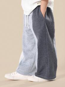SUMWON Kids Color Block Sweatpants Loose Fit Wear Casual Jogger Bottoms Everyday Comfort Indoor Outdoor Play Wear Spring Fall 2023 Collection Winter - Multicolor - View 4
