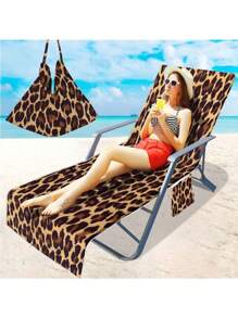 SHEIN 1 Vỏ bọc ghế bãi biển bằng sợi nhỏ họa tiết da báo, Vỏ bọc ghế bãi biển, Túi đeo vai, Vỏ bọc ghế bãi biển thấm hút, Vỏ bọc ghế khách sạn bãi biển, Vườn tắm nắng, Vỏ bọc ghế thư giãn bãi biển - Nhiều màu - Xem 7