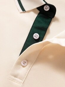 Manfinity Homme 2 件男士休闲马图案短袖 Polo 衫和短裤套装，夏季 - 彩色 - 查看 4