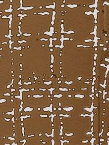 SHEIN Clasi 夏季优雅女士格纹印花弹力针织裤，适合各种场合，适合夏季度假、优雅旅行、日常通勤 - 棕色 - 查看 7