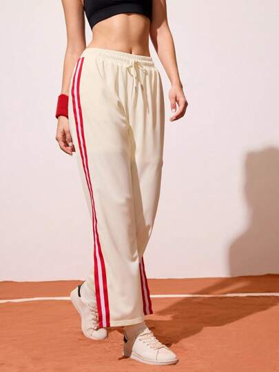 CourtClass 女式休闲每日评论家侧开衩抽绳腰运动裤