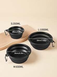 1pc Solid Foldable Pet Travel Bowl Dog Outing Dog Stuff