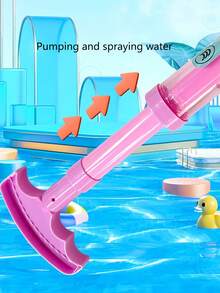 Zazumi 1Pc 32cm Long Multi Nozzle Water Gun With Pull Out Sprayer Super Soaker Water Cannon Summer Fun Water Jet Toy For Outdoor Pool Beach Party Game Multi Color Splash Battle Toy Water Blaster