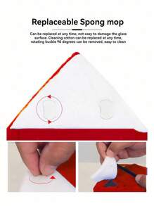 双面磁性窗户清洁器，适用于单层玻璃三角形设计，适用于3-8mm普通单层玻璃，强磁力，Mo Power，雨刮器级海绵，防夹安全功能，ABS材质 - 彩色 - 查看 8
