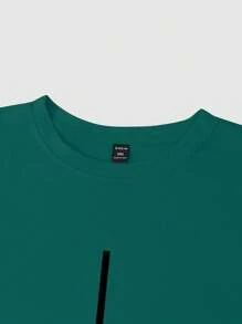 Manfinity Homme Bộ áo phông cổ tròn tay ngắn in chữ cỡ lớn kèm quần short cạp rút cho nam - Nhiều màu - Xem 5