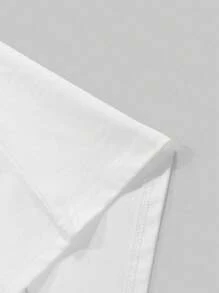 Manfinity Cross Necklace Blessing, Men's Street T-Shirt - White - View 3