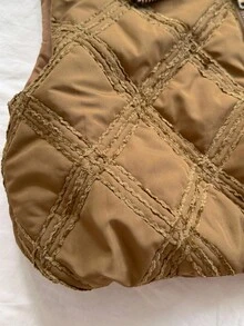 Soleia Manteau sans manches zippé décontracté pour femmes, en tissu texturé, pour l'automne/l'hiver - Nude - Voir 5