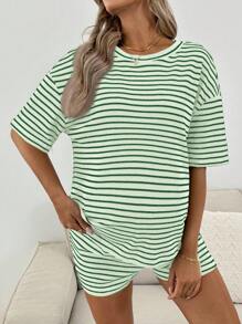 SHEIN 孕妇装两件套女士夏季套装女士套装夏季女式两件套服装 - 綠色 - 查看 3