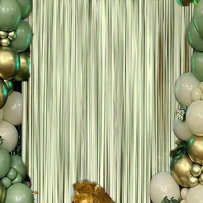 1 buc. Decor de fundal cu ciucuri verde salvie mat pentru petreceri de nuntă. Perdele cu ciucuri de fundal verde salvie. Decor de fundal cu ciucuri verde salvie pentru decorarea petrecerii. Potrivit pentru petreceri de ziua de naștere cu tematică verde, nunți.