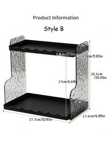 1 buah Organizer Makeup Akrilik, Tempat Display Kosmetik Dua Lapis dengan Ketinggian Lebih, Baki Rias untuk Perawatan Kulit, Parfum, Lipstik, Kotak Penyimpanan Meja, Pengorganisasian Kamar Asrama, Untuk Liburan Pantai, Koleksi Kamar Mandi, Koleksi Kamar Tidur, Kapasitas Besar - Hitam - View 5