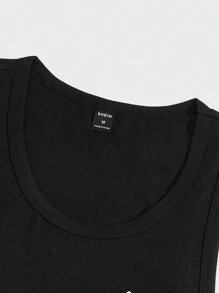 Manfinity BRENVOR Men Flamingo Print Tank Top - Black - View 4