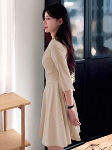 DAZY 女式露肩裹腰短款连衣裙