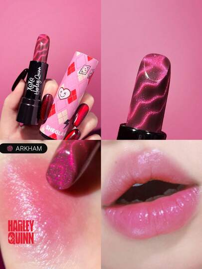 Harley Quinn X SHEGLAM Thrill Seeker Color-Changing Lipstick-Arkham Natural Lipstick Changable Color Moisturizing Lip Balm Lip Makeup Lip Combo Brand Beauty Makeup Face Paint Cosmetic For Women Girls Perfect For Winter Spring Ideal For Y2K Fancy Fashion Suitable For Birthday Gift Party Ready Best Color