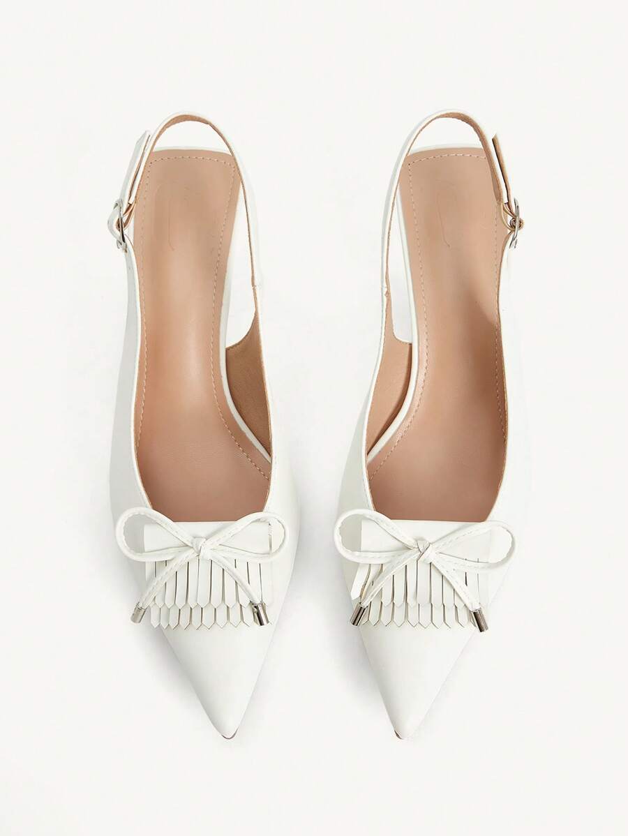 CUCCOO CHICEST Women's Pointed Toe Flats With 3D Bow Decor, Mesh Fabric, Elegant And Charming, Vintage Classic Black Lace Mesh Backless High Heel Pumps, Suitable For Date, Afternoon Tea, Romantic Party, Valentine's Day, Commute