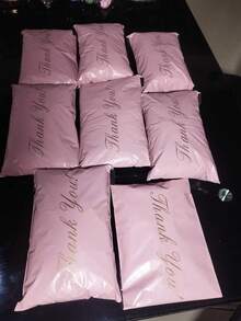 30个新材料粉色感谢普通袋，现代运输多用途防水袋，办公室，学校服装包装电子商务物流快递包装袋自粘袋防水袋粉色，毕业季教师礼物，趣味礼物婚礼季包装礼品袋生日派对团队包装。适用于办公室装饰办公用品 - 粉色 - 查看 11