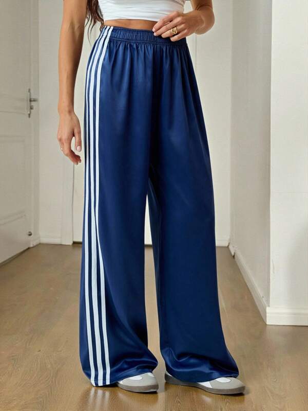 SHEIN Tall Calças esportivas femininas listrado com contraste de cores para o verão Y2K, moda urbana, para encontros noturnos