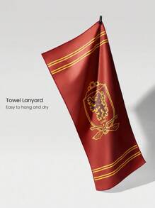 GLOWMODE Toalla de gimnasio de secado rápido y enfriamiento con desodorante, diseño de la casa de Hogwarts de Harry Potter, para gimnasio, estudio, entrenamiento y actividades diarias - Rojo - Ver 3