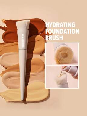 SHEGLAM Skinfinite Foundation Brush Synthetic Flat Top Grooved Deaign Foundation Brush Professional Makeup Brush Liquid Blending Makeup Tool Brand Beauty Makeup Cosmetic For Women Girls Perfect For Fall Winter Ideal For Y2K Fancy Fashion Suitable For Birthday Present Halloween Party Ready Best Color