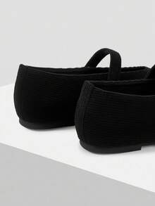 MOTF PREMIUM WOMEN'S COMMUTING CASUAL COMFORTABLE VERSATILE MARY JANE SQUARE TOE FLAT SHOES FOR CHRISTMAS - Black - View 8