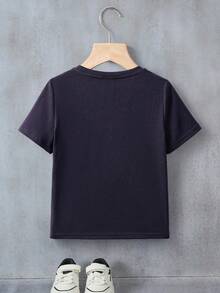 Batwheels X SHEIN 男童休闲汽车印花圆领短袖T恤，夏季