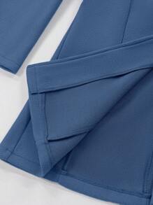 SHEIN Clasi Women's Casual Vacation Stand Collar Fitted Jacket Fall Winter Cloth For Women - Blue - View 8