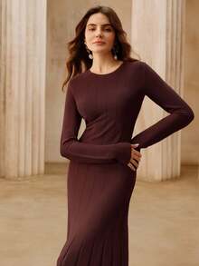 Anewsta Women's Sheer Organza Long Sleeve Dress, Stylish Design