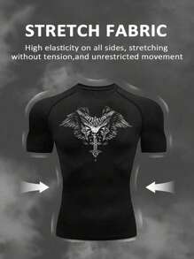 Gym Rark Bộ 3 áo thun thể thao nam với họa tiết nổi bật và chất liệu thoáng khí, thích hợp cho hoạt động thể thao. Áo thun nén nam, áo tập gym, áo tập luyện nam, áo nén Halloween nam, chất liệu nhẹ. - màu đen - Xem 7