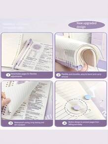 SHEIN 120 Pages A5 Clear Softcover Bulk Notebook With Perforated Pages, Removable Spiral, Waterproof Design - Great For Everyday Office Supplies And Minimalist Style, Perfect Gift For Music Lovers, Music Notebook | Minimalist Notebook | Waterproof Notebook