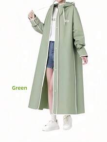 女士长款雨披强力防风暴防水全覆盖成人雨衣适用于电动自行车踏板车独立骑行设计加长后兜帽便携式可打包户外通勤装备 - 彩色 - 查看 5