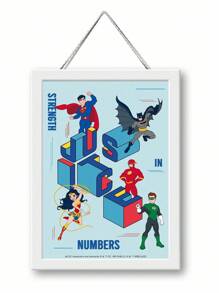 SUPERMAN X SHEIN 卡通人物图形海报非常适合家庭、客厅、卧室、办公室、浴室、厨房装饰，适合客厅、卧室和餐厅 - 彩色 - 查看 5