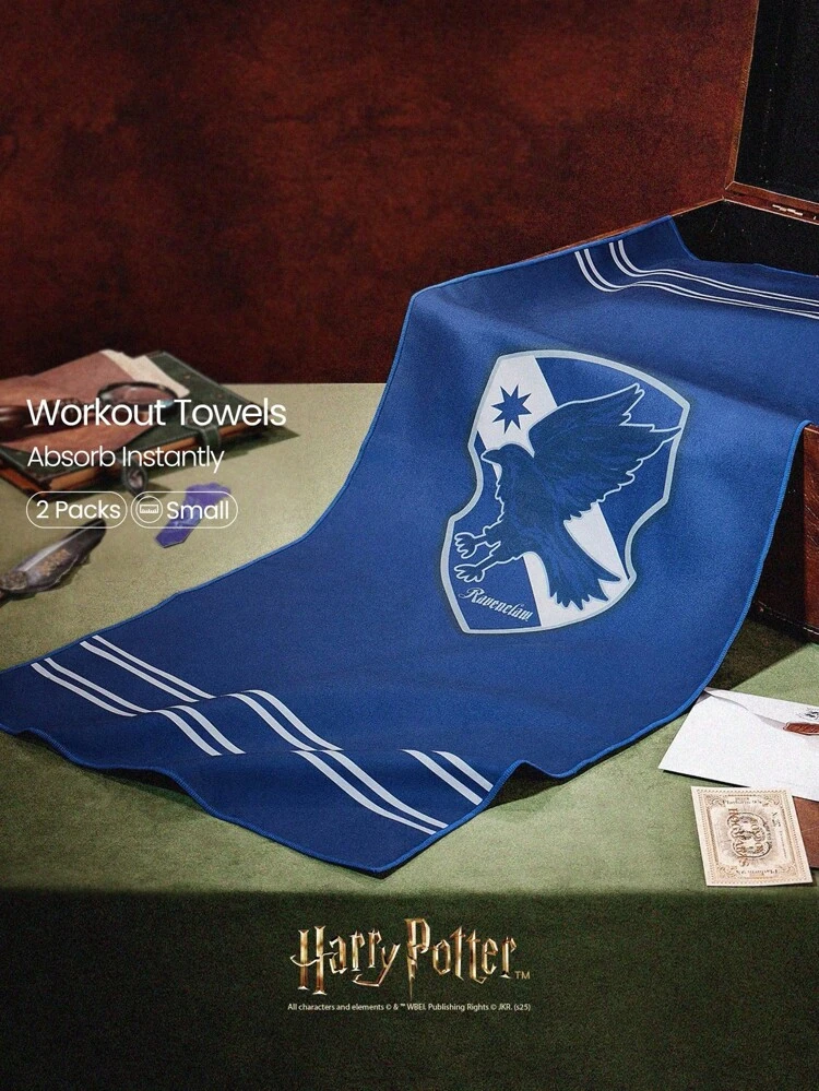 GLOWMODE X Harry Potter 2-Piece Hogwarts House Quick-Dry Cool Down Deodorizing Gym Workout Lanyard Towel Gym Studio Training Daily Active