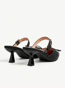 CUCCOO CHICEST Damen elegante spitze High Heels mit Schleifenakzent, vielseitige klassische Büropumps für Date, Nachmittagstee, Party, Schwarz - Schwarz - Übersicht 12