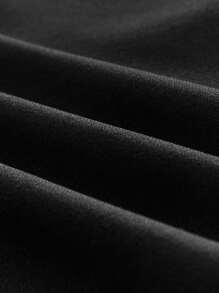 EASEVO 撞色圆领宽松大码男式 T 恤 - 黑色 - 查看 6