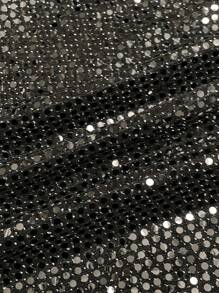 StreetHx 女式黑色亮片细肩带吊带背心，夏季 - 黑色 - 查看 6