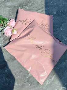 30个新材料粉色感谢普通袋，现代运输多用途防水袋，办公室，学校服装包装电子商务物流快递包装袋自粘袋防水袋粉色，毕业季教师礼物，趣味礼物婚礼季包装礼品袋生日派对团队包装。适用于办公室装饰办公用品 - 粉色 - 查看 5
