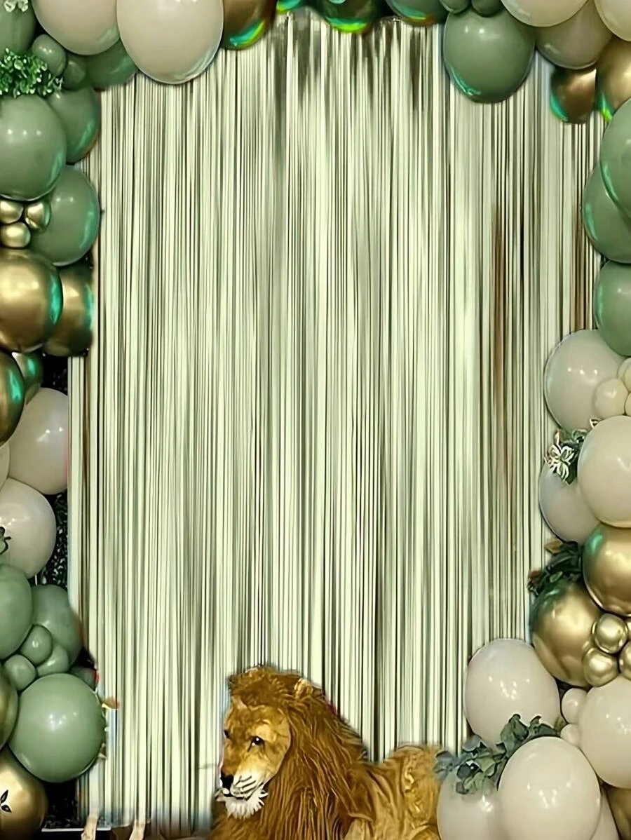 1PC Matte Sage Green Tassel Background Decoration For Wedding Parties. Sage Green Background Tassel Curtains. Sage Green Tassel Background Decoration For Party Decoration. Suitable For Green Theme Wedding Birthday Parties