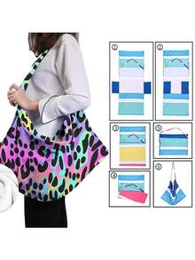 SHEIN 1 Vỏ bọc ghế bãi biển bằng sợi nhỏ họa tiết da báo, Vỏ bọc ghế bãi biển, Túi đeo vai, Vỏ bọc ghế bãi biển thấm hút, Vỏ bọc ghế khách sạn bãi biển, Vườn tắm nắng, Vỏ bọc ghế thư giãn bãi biển - Nhiều màu - Xem 4