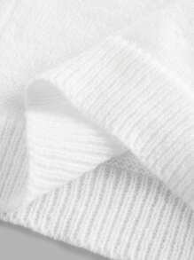 SHEIN BASICS 女士圆领白色开衫，6 粒扣，休闲百搭，柔软舒适，适合秋冬，适合搭配，适合机场、街头和返校，适合学校的上衣 - 白色 - 查看 3