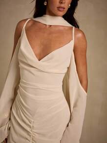 Glamine Schulterfreies Kleid mit asymmetrischem Saum, champagnerfarbenes Abendkleid, champagnerfarbenes formelles Kleid, elegante Abendkleider, glamouröses Kleid, Kleid für das Probeessen, Kleid für Hochzeitsgäste, Damen, neu in der Damenbekleidung, edle Outfits für Damen, Kleid für das Halloween-Probeessen, Brautkleid für die standesamtliche Trauung, elegantes Kleid, champagnerfarbenes Kleid