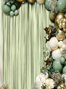 1PC Matte Sage Green Tassel Background Decoration For Wedding Parties. Sage Green Background Tassel Curtains. Sage Green Tassel Background Decoration For Party Decoration. Suitable For Green Theme Wedding Birthday Parties