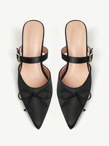 CUCCOO CHICEST Damen elegante spitze High Heels mit Schleifenakzent, vielseitige klassische Büropumps für Date, Nachmittagstee, Party, Schwarz - Schwarz - Übersicht 10