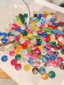 300pcs Buttons - Assorted Colors, Vintage Style Round Buttons For DIY Crafts, Shirts, Sewing, Novelty Mixed Color Series For Wallet Making, DIY Wallet Making