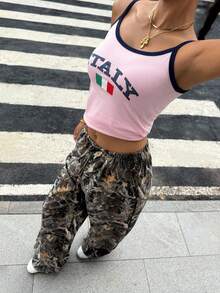 Muchica Ladies Autumn New Fashion Camouflage Print Wide-Leg Pants, Suitable For Daily Street Wear - Multicolor - View 6