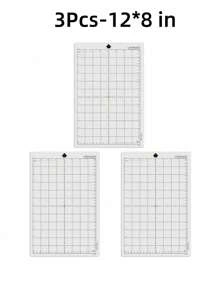 3PCS Cutting Machine Special Pad 12 Inch Measuring Grid Replacement Translucent PP Material Adhesive Mat With Clear Film Cover For Silhouette Cameo Plotter Machine - Clear - View 3