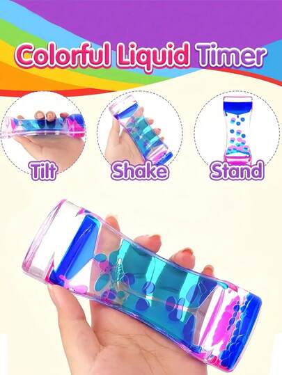 Burbujero de movimiento líquido, burbujero líquido, temporizador para juego sensorial, juguete antiestrés - Decoración de escritorio genial - Regalo para Halloween/Día de Acción de Gracias/Navidad/Pascua