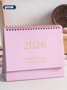 SHEIN 简约桌面日历，适用于办公室桌面日历，直立翻页桌面日历，用于规划、组织和日常安排，多种颜色可选装饰