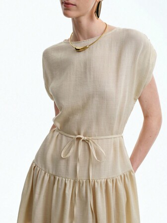 Aalyst ชุดผ้าลินินหรูหราของผู้หญิง ดีไซน์ระบาย น้ำหนักเบา เหมาะกับการใส่ในฤดูร้อน งานจบการศึกษา วันอิสรภาพ การเดินทางไปทำงาน สไตล์ฝรั่งเศสมินิมอล