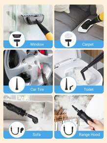 Teckwe 1pc Steam Cleaner Machine, High Temperature Household Handheld Portable Kitchen Range Hood Cleaning Machine, Kitchen Cleaning Tool-UK Plug - UK Plug(220-240V) - View 3